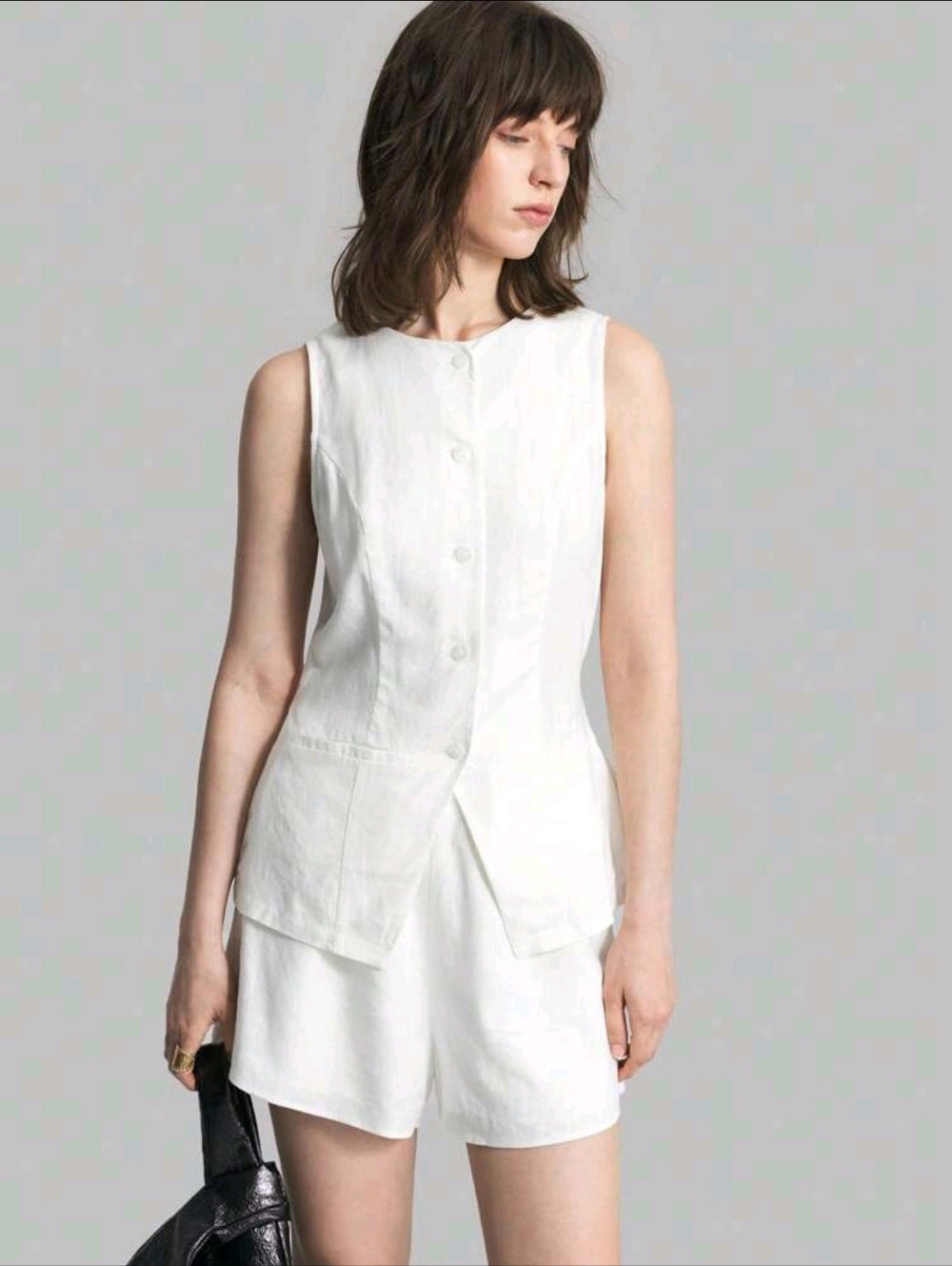 Linen Summer Vest & Shorts Set – Women's Size M